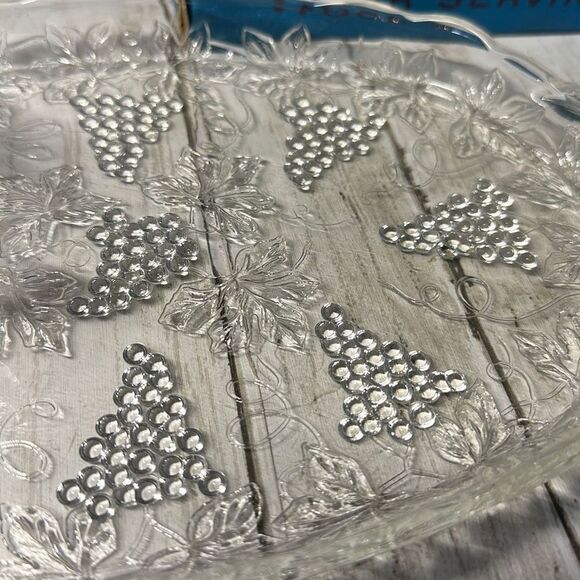 Vintage Anchor Hocking Serva Snack 7 Piece Set 600/76 Oval Grapes (FJ) MISSING - Picture 3 of 6